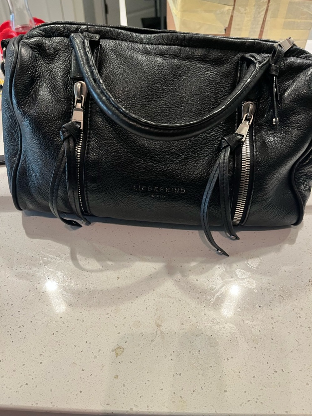 Liebeskind Elegant Black Leather Satchel
